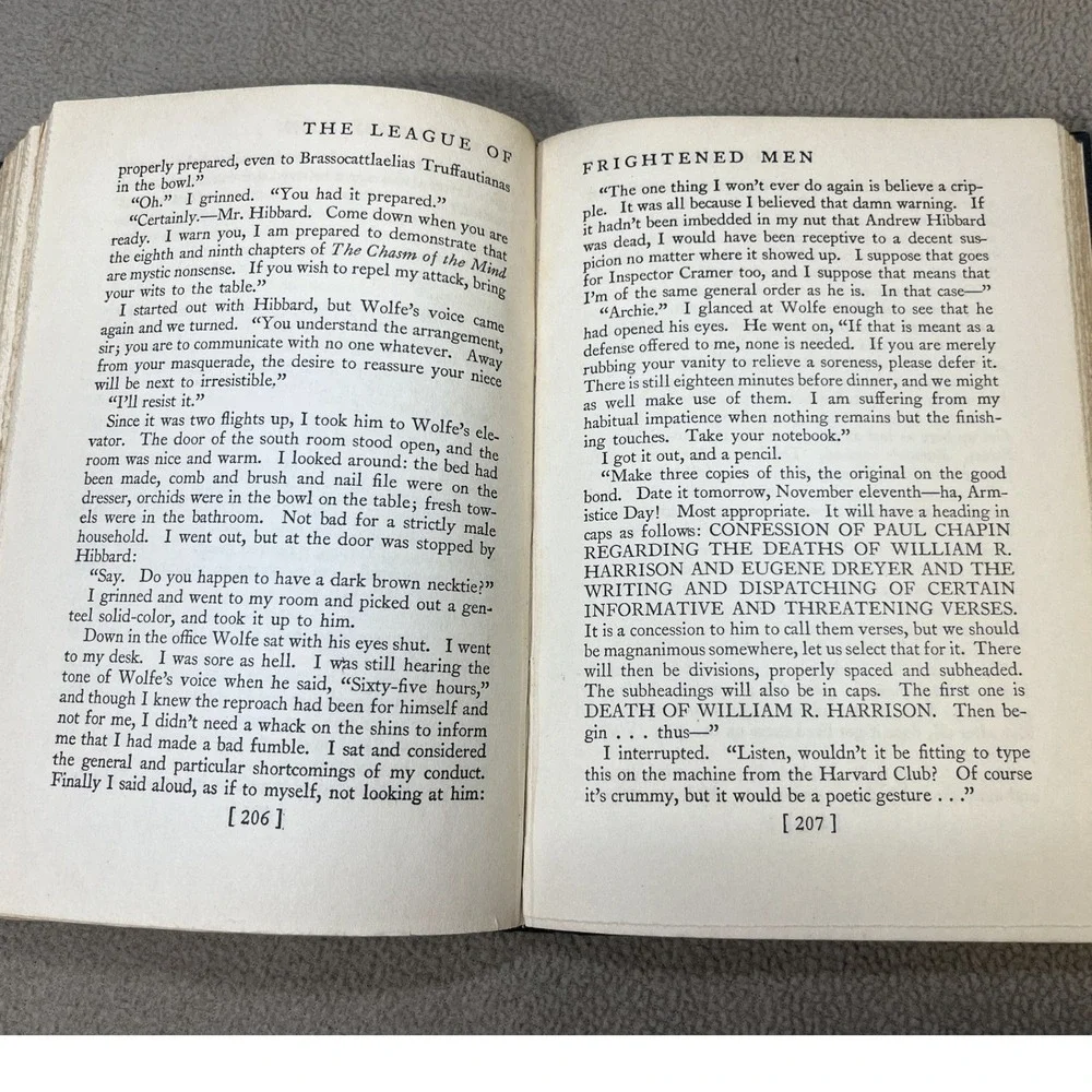 The‎ League of Frightened Men Rex Stout Nero Wolfe Mystery Hardcover Book 1935
